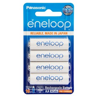 Panasonic eneloop ถ่านชาร์จ AA 1900 mAh Rechargeable Battery（1 แพ็ค 4 ก้อน