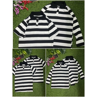 เสื้อโปโลลายทาง แขนสั้น แขนยาว เนื้อผ้าcotton