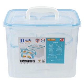 ชุดกล่องอาหารเหลี่ยม JCJ SAFE&amp;LOCK 91396 5ชิ้นFOOD CONTAINER JCJ SAFE&amp;LOCK 91396 SET5PCS