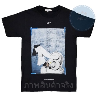 เสื้อยืด คอกลม แขนสั้น แฟชั่น ออฟไวท์ off white impressionism arrow ลูกศร ลายพิมพ์เขียว