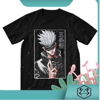 เสื้อยืดแขนสั้น คอกลม ผ้าฝ้าย 100% พิมพ์ลายอนิเมะ Satoru Gojo Jujutsu Kaisen สไตล์ฮาราจูกุ สําหรับผู้ชาย