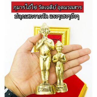 กุมารไอ้ไข่ วัดเจดีย์ เนื้อทองเหลือง ปลุกเสกวัดเจดีย์