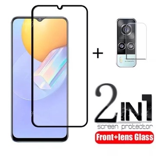 [ส่งจากไทย] 2in1 Vivo Y31 / Y51 2021 ฟิล์มเลนส์กล้อง + ฟิล์มกระจกเต็มจอขอบดำ ฟิล์มกันกระแทก