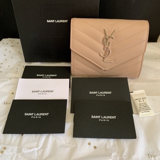 YSL compact wallet in pink