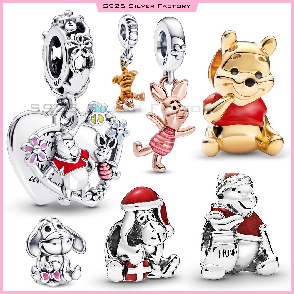 จี้ลูกปัด รูปการ์ตูนหมีพูห์ 3 มิติ สําหรับห้อยตกแต่ง