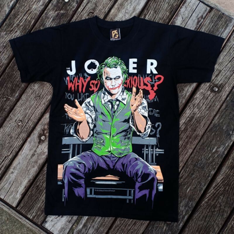 เสื้อยืดโอเวอร์ไซส์Pg05 เสื้อยืดผ้าฝ้าย พรีเมี่ยม พิมพ์ลายภาพยนตร์ JOKER WHY SO SERIUS HEATH LEDGER 