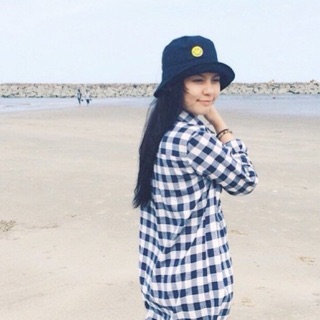 smiley bucket hat (navy)