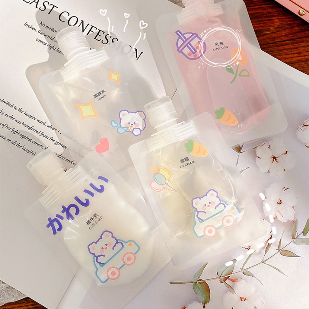 30ml/ 50ml /100ml กระเป๋าเครื่องสําอาง โลชั่น เจลอาบน้ํา แชมพู แบบพกพา กันรั่ว ใช้ซ้ําได้