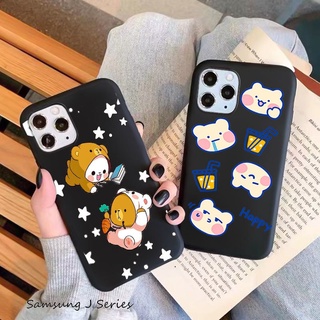 เคสโทรศัพท์แบบด้าน Samsung J2 Pro 2018 J4 J6 J8 A6 A8 Plus A7 A9 A5 2018 A6+ A8+ ปลอกโทรศัพท์แบบนิ่ม ลายหมี