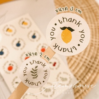 THANK YOU STICKER สติ๊กเกอร์ขอบคุณ สติ๊กเกอร์วงกลม สติ๊กเกอร์ตกแต่ง สไตล์มินิมอล