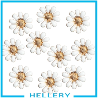 ( Hellery ) ดอกเดซี่อัลลอย 18 มม . 10 ชิ้นสําหรับทําเครื่องประดับ Diy