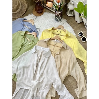Cotton shirt​ -​ เสื้อเชิ้ตผ้าฝ้ายนิ่ม​ เสื้อเชิ้ตผ้าคอตตอน​ เสื้อคลุมไปทะเล เสื้อเชิ้ตผ้าบางเบา