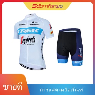 [พร้อมส่ง] Trek ชุดเสื้อปั่นจักรยานผู้ชาย - เสื้อปั่นจักรยาน แห้งเร็ว สะท้อนแสง และกางเกงขาสั้น บุฟองน้ํา