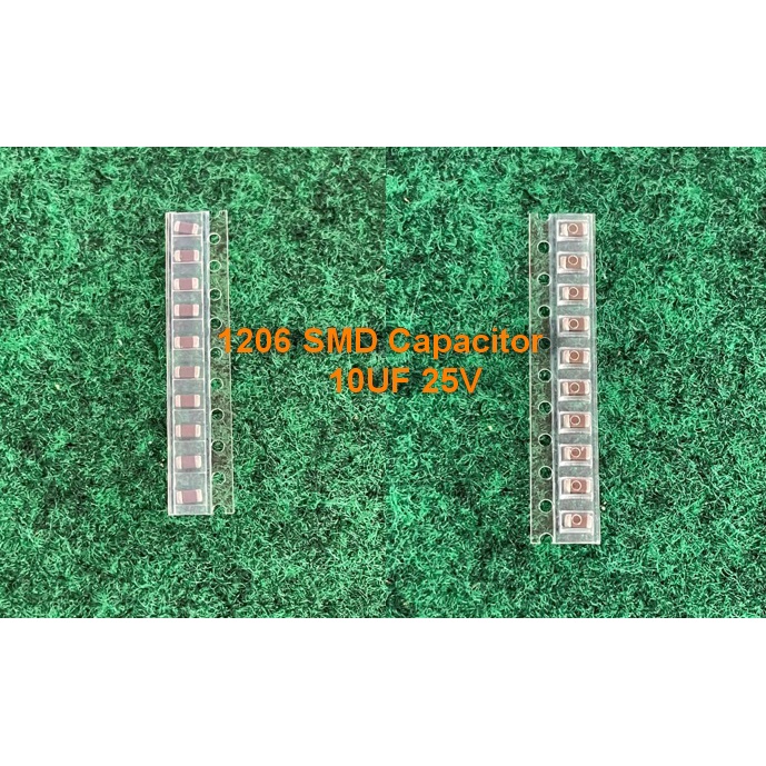 1206 SMD Capacitor 10UF 25V , 10UF 50V จำนวน 10 เม็ด