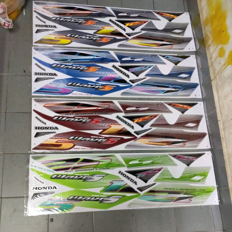 ชุดฝาครอบแถบตัวถังสติ๊กเกอร์ Stiker (1) honda wave125s wave 125s w125s wave s