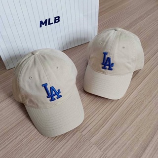 พร้อมส่ง MLB N-Cover Slider Cap หมวกแก๊ปสีครีมโลโก้ LA สีน้ำเงิน 💛💙