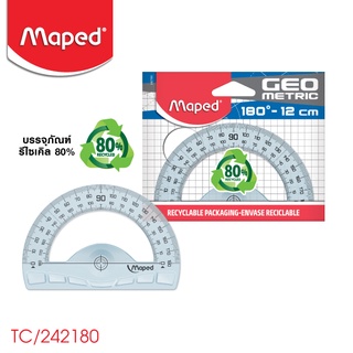 Maped Geo Metric ไม้บรรทัดครึ่งวงกลม ไม้โปรเทคเตอร์ 180 องศา 12 ซม. TC/242180