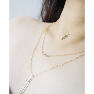 Twentyteen gold feather necklace สร้อยคอlayerลายขนนก