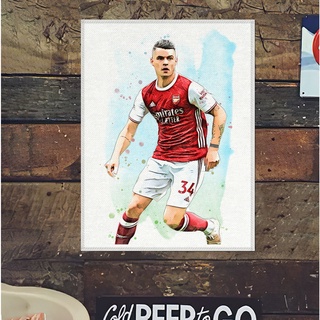 โปสเตอร์ ผ้าแคนวาส กรานิต ชาก้า ทีมอาร์เซนอล Granit Xhaka Arsenal ภาพวาด ศิลปะ นักบอล นักฟุตบอล