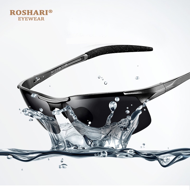 Roshari A12 แว่นตากันแดด เลนส์โพลาไรซ์ อลูมิเนียม แมกนีเซียม HD สําหรับผู้ชาย - รูปที่ 4