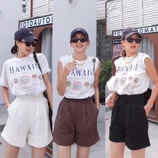 Renny shorts pants🤎🤍🖤(290฿ฟรีส่ง) กางเกงขาสั้นเอวสูงต้อนรับซัมเมอร์ แบบสุดๆ ตัวทีเทลเป็นงานซิปหน้าตะขอหน้า