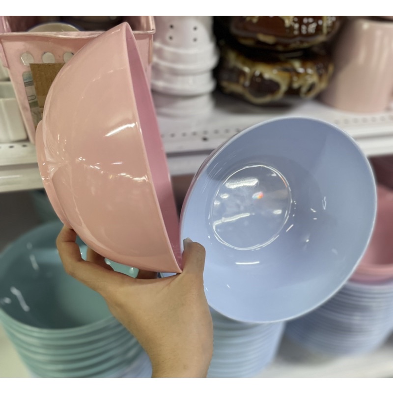 ลดล้างสต๊อก! ชามญี่ปุ่น 7"  #691 ชามพลาสติดทรงกลม สีพาสเทลมี3สี สวยงามน่ารักมาก