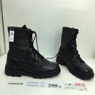 รองเท้าคอมแบท Combat shoes หนังสีดำ สภาพดี ทรงสวย มือสอง คัดเกรด ของนอก เกาหลี