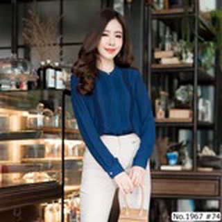 Maristar : No.1967 เสื้อแขนยาวสีพื้น | Solid Long Sleeve Blouse