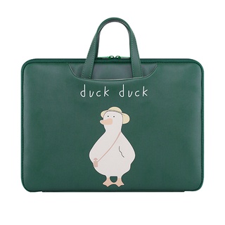 WayYoung/ GSD Cartoon Duck Portable Laptop Bag 13.3/14.1/15.6 inch Student Girl Cute Waterproof Shockproof Full Open Laptop Sleeve Case