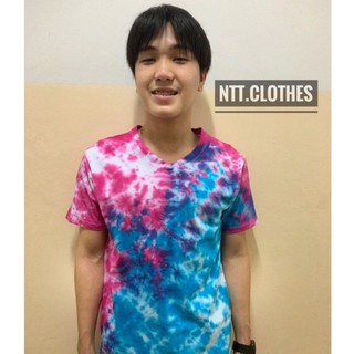 เสื้อมัดย้อมแฮน้มดลายท้องฟ้า(ชมพู-ฟ้า)