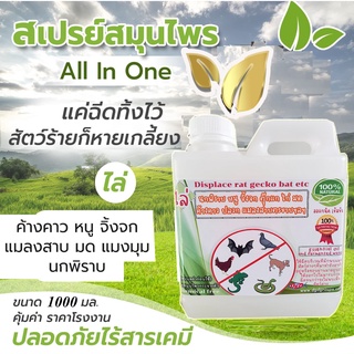 ไล่นก ไล่หนู จิ๊กจก มด แมลงสาบ แมลงวัน-หวี่ (1 ลิตร ) สเปรย์ ออ อิน วัน organic ปลอดภัยต่อผู้ใช้และสัตว์เลี้ยง