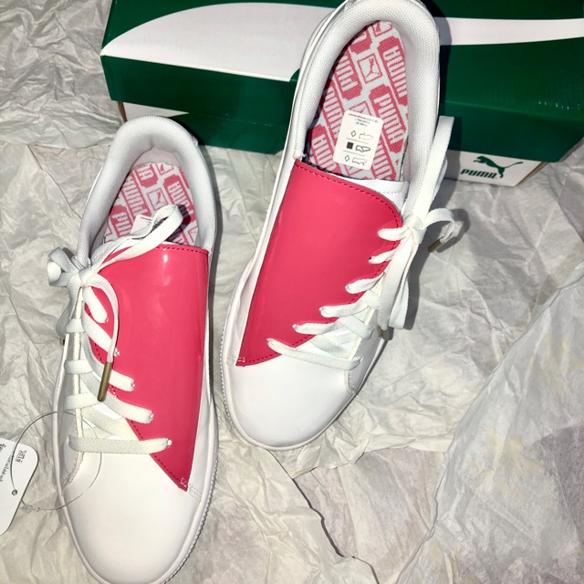 Puma basket crush white/pink