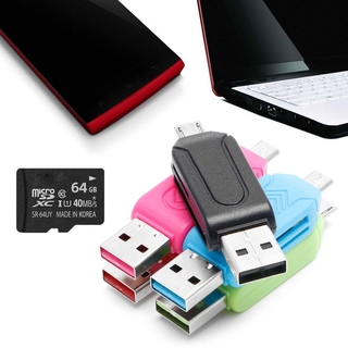 การ์ดรีดเดอร์ 2 - In - 1 Micro Usb 2 . 0 Otg Sdxc Tf Sd สําหรับ Android Smartphone Pc