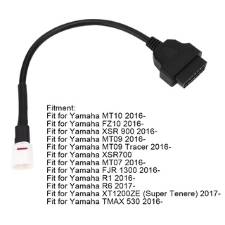 4 Pin To Obd2 Fault Code Reader สายเคเบิ้ลเชื่อมต่อสําหรับ Yamaha เหมาะกับรถมอเตอร์ไซค์