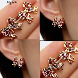 👍💎เครื่องประดับมุกลูกปัดมุกแท้ Rhinestone Ball Shape Ear Studs ต่างหู