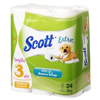 สก๊อตต์เอ็กซ์ตร้า ยาวสุดพิเศษ สก๊อตต์ Extra  แพ็ค 24 ม้วน กระดาษทิชชู Scott Extra Extra Long Scott Extra Pack 24 Rolls