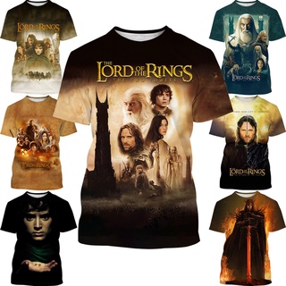 เสื้อยืดลําลอง แขนสั้น คอกลม พิมพ์ลาย the Lord of the Rings 3D แฟชั่นฤดูร้อน