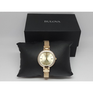 นาฬิกา BULOVA WOMENS 98R195 QUARTZ SWAROVSKI พร้อมกล่อง (สภาพดี)