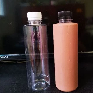 ขวดพลาสติกกลมเรียบ ไหล่ฉาก 350มล. (SR350ML) 120 ใบ พร้อมฝา