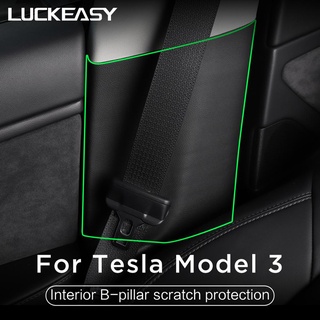 Tesla อุปกรณ์เสริมLUCKEASY for Tesla Model 3 20172022 Invisible Car door Anti Kick ad  rotection Side Edge Film rotector