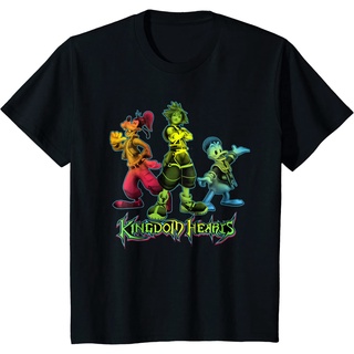 เสื้อยืดแขนสั้นลําลอง คอกลม พิมพ์ลาย Disney Kingdom Hearts posing สไตล์คลาสสิก สําหรับผู้ชาย