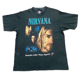 เสื้อยืดคอกลมเสื้อยืดวินเทจ NIRVANA สีดำ (มีสินค้าพร้อมจัดส่ง)S-4XL