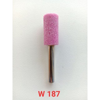 หินเจียร  หินขัด  ชมพู W187  แกน 6mm. 1/2x1"