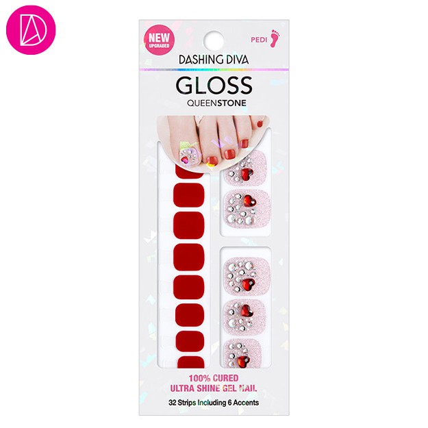[พร้อมส่ง] Dashing Diva แผ่นติดเล็บเจล, สติ๊กเกอร์ติดเล็บ รุ่น GPS82F Queen Stone สำหรับเล็บเท้า จำน