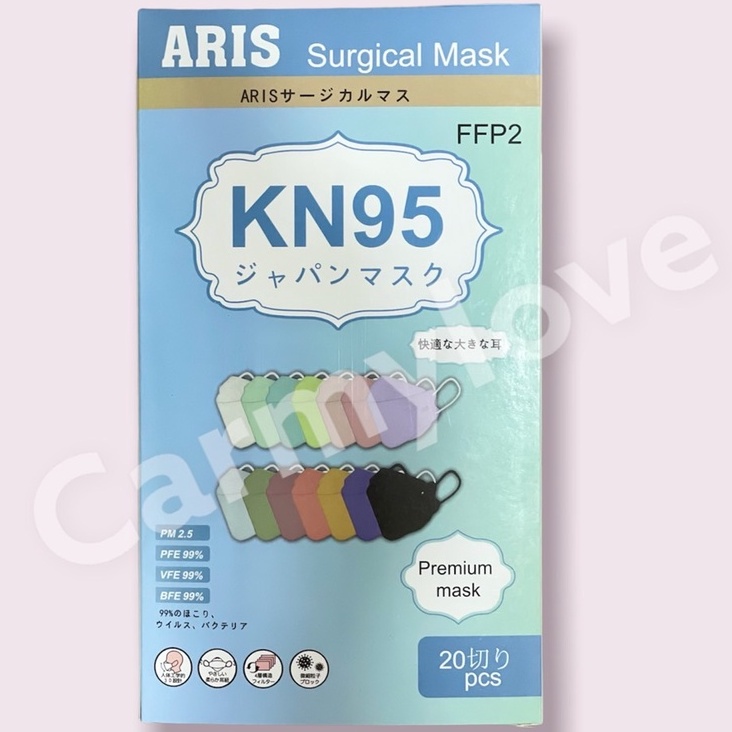 ARIS Surgical Mask หน้ากากอนามัย KN95 JAPAN ทรง KF94 1 กล่องมี20 ชิ้น แยกชิ้น