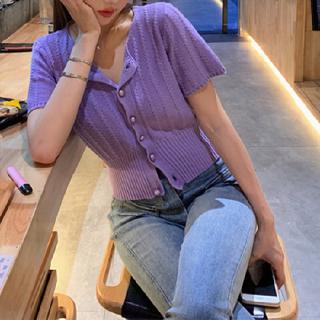 เสื้อยืดแขนสั้นเอวลอยสไตล์เกาหลีเซ็กซี่สําหรับผู้หญิง
