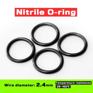 แหวนยางไนไตร โอริง สีดํา เส้นผ่าศูนย์กลาง 2.4 มม. เส้นผ่าศูนย์กลางนอก 6-45 มม. NBR ทนน้ํามัน