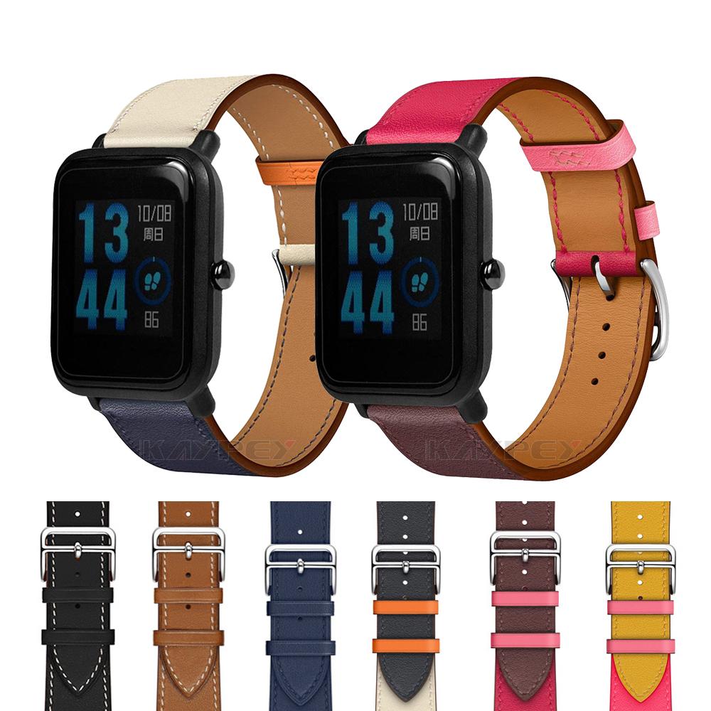 Huami Amazfit bip Lite Youth 1S bip 3 / bip u pro / bip s สายนาฬิกาข้อมือหนังอัจฉริยะ