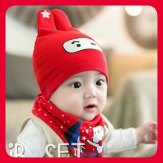 เซ็ทผ้ากันเปื้อน+หมวกสำหรับเบบี้ตัวน้อย