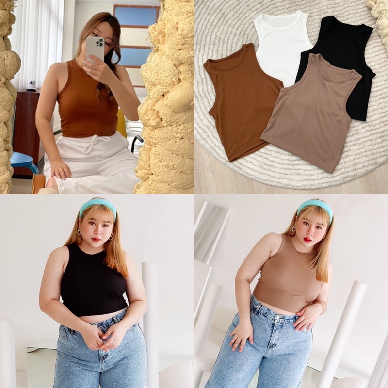 DAILY Tank Top เสื้อกล้ามผ้าร่อง ใส่แล้วปังมาก! สาวอวบใส่ได้ค่ะ chubbybuthappy